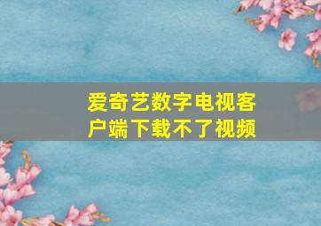 爱奇艺数字电视客户端下载不了视频