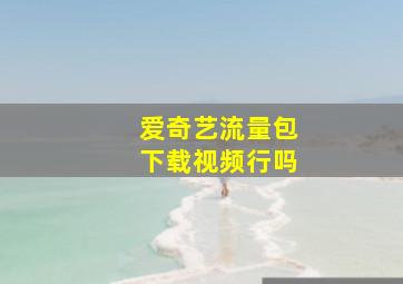 爱奇艺流量包下载视频行吗