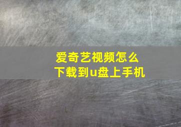 爱奇艺视频怎么下载到u盘上手机