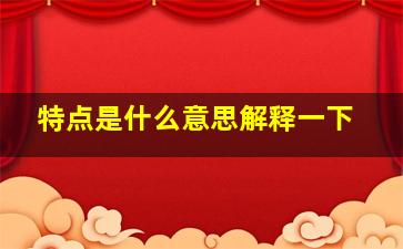 特点是什么意思解释一下