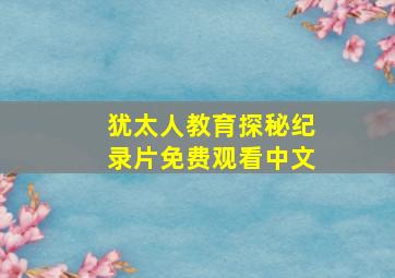 犹太人教育探秘纪录片免费观看中文