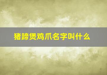 猪蹄煲鸡爪名字叫什么