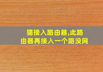 猫接入路由器,此路由器再接入一个路没网