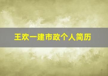 王欢一建市政个人简历