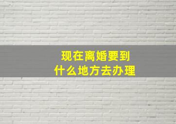 现在离婚要到什么地方去办理