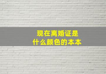 现在离婚证是什么颜色的本本