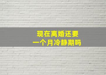 现在离婚还要一个月冷静期吗