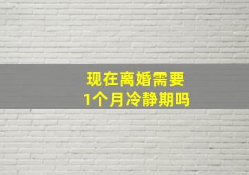 现在离婚需要1个月冷静期吗