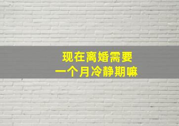 现在离婚需要一个月冷静期嘛