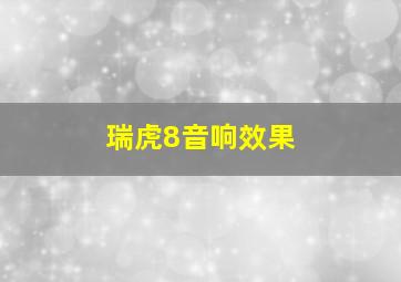 瑞虎8音响效果