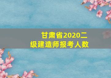 甘肃省2020二级建造师报考人数