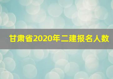 甘肃省2020年二建报名人数