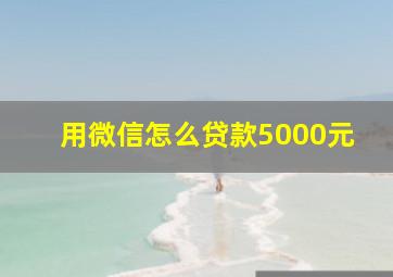 用微信怎么贷款5000元