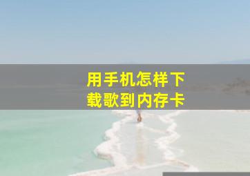 用手机怎样下载歌到内存卡