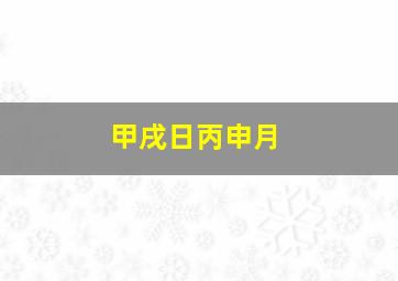 甲戌日丙申月