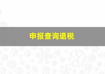 申报查询退税