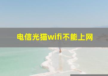 电信光猫wifi不能上网