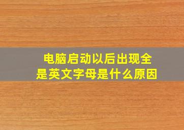 电脑启动以后出现全是英文字母是什么原因