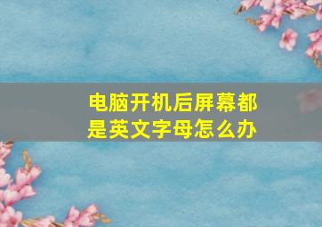 电脑开机后屏幕都是英文字母怎么办