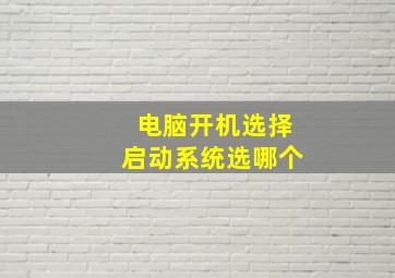 电脑开机选择启动系统选哪个