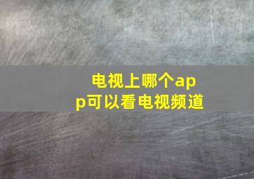 电视上哪个app可以看电视频道