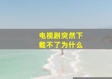 电视剧突然下载不了为什么