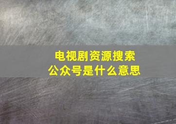 电视剧资源搜索公众号是什么意思