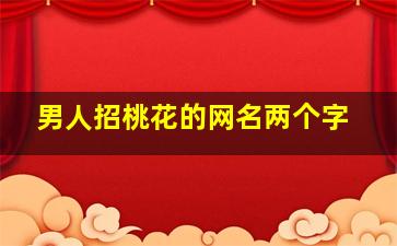 男人招桃花的网名两个字