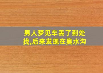 男人梦见车丢了到处找,后来发现在臭水沟