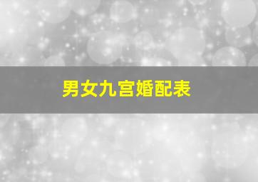 男女九宫婚配表