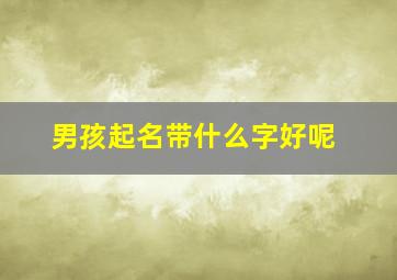 男孩起名带什么字好呢