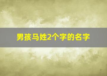 男孩马姓2个字的名字