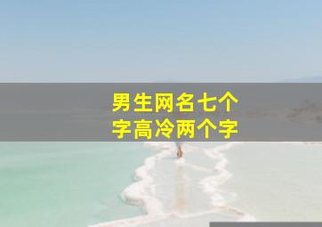 男生网名七个字高冷两个字