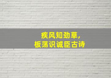 疾风知劲草,板荡识诚臣古诗