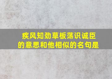 疾风知劲草板荡识诚臣的意思和他相似的名句是