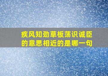 疾风知劲草板荡识诚臣的意思相近的是哪一句