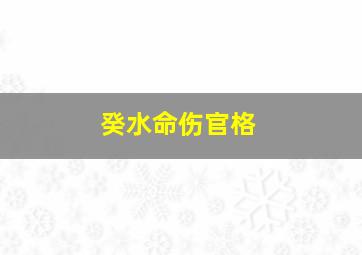 癸水命伤官格