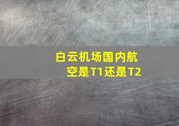 白云机场国内航空是T1还是T2