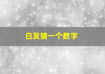 白发猜一个数字