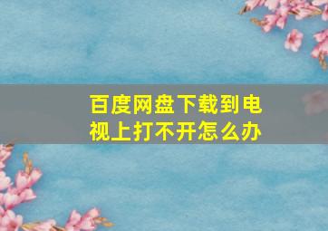 百度网盘下载到电视上打不开怎么办