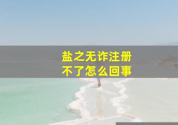 盐之无诈注册不了怎么回事