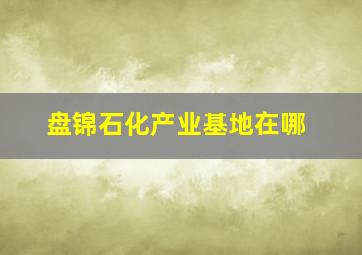 盘锦石化产业基地在哪