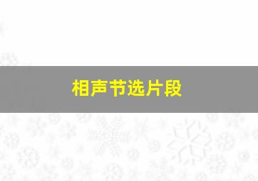 相声节选片段