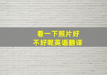 看一下照片好不好呢英语翻译