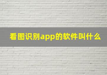 看图识别app的软件叫什么