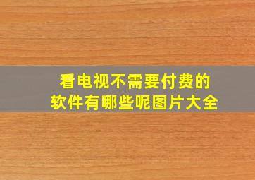 看电视不需要付费的软件有哪些呢图片大全