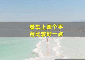 看车上哪个平台比较好一点