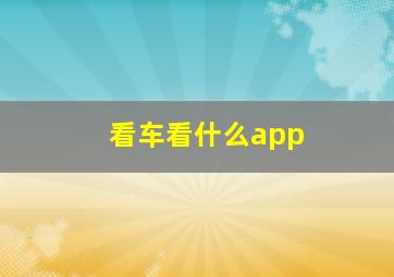 看车看什么app