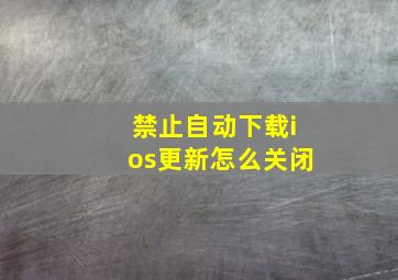 禁止自动下载ios更新怎么关闭