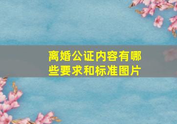 离婚公证内容有哪些要求和标准图片